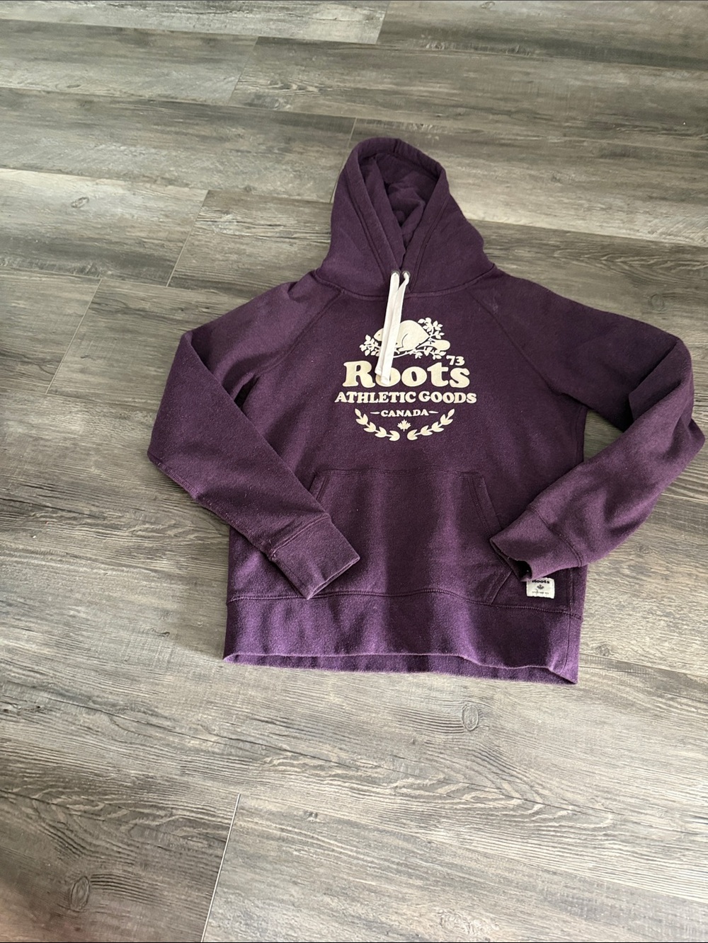 Roots Purple Pullover Hoodie with White‎ Logo